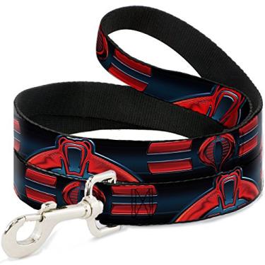 Imagem de Buckle-Down Coleira estreita de 1,27 cm com logotipo Gi Joe Cobra preto/vermelho para cães, 1,27 m