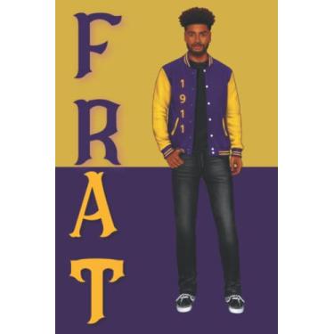 Imagem de Black man with natural hair and a goatee with Purple and Gold 1911 Athletic Jacket: Blank Lined FRAT Journal/Notebook/Poetry/Lyric Book