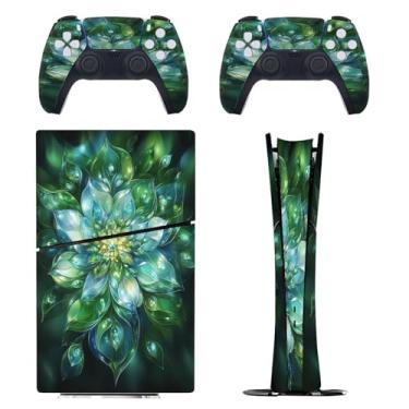 Imagem de Skin for PS5 Slim Digital Edition, capa adesiva para console e controle PlayStation 5, película protetora removível fácil de envolver acessórios para jogos, decalque capa completa - padrões artísticos