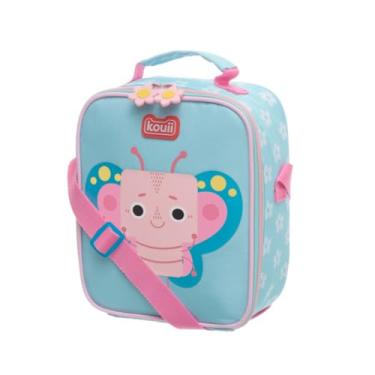 Imagem de Lancheira Térmica Alça Transversal Infantil Bolsa Escolar (Azul Borboleta Pipa)