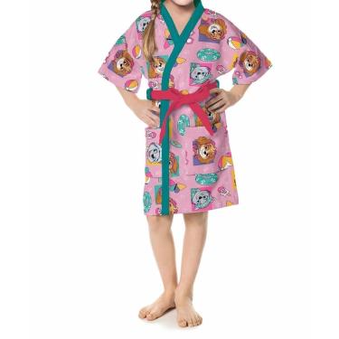 Imagem de Roupão Aveludado Lepper Estampado Personagens Infantil Patrulha Canina Menina M