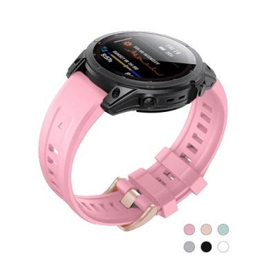 Imagem de OUTVI Pulseira de relógio de 20 mm para Garmin fenix 5s fenix 6s fenix 7s pro de silicone macio com fivela ouro rosa ajuste rápido, 20 pulseiras de substituição para garmin epix pro gen 2 pulseira