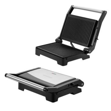 Imagem de Grelha Grill Chapa Antiaderente Itatiaia Essencial 220V Inox Elétrica 