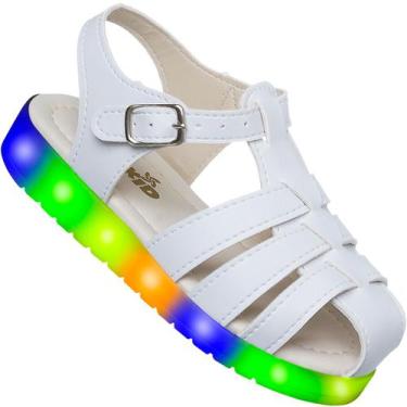 Imagem de Sandália Infantil Feminina Com Led Confortável Rasteirinha - Beakid, B