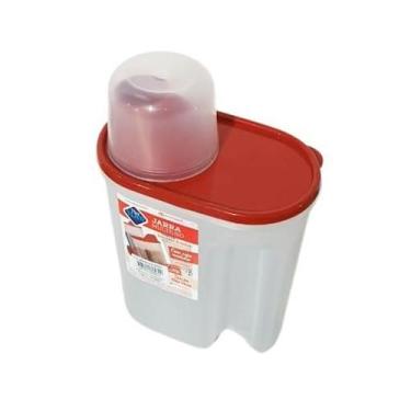 Imagem de Kit 2 Dispenser Porta Sabão em Pó Liquidos Ração 1,7L Com Tampa - PLAS