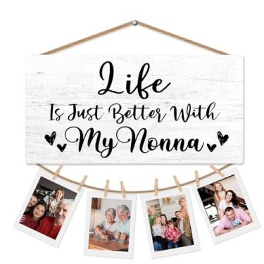 Imagem de CGBHW Porta-retratos Nonna Gifts para parede, presentes de aniversário de mães para nonnie vovó, presentes de agradecimento, presentes para avó babá de netos, netos, exibição de fotos pendurada