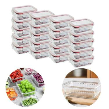 Imagem de Kit 20 Potes Vidro Hermético Canelado 640ml Marmita Fitness - Belo Vid