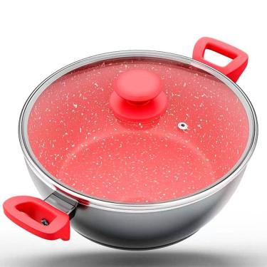 Imagem de Panela Philco Definitive PPH280APR Redstone com Tampa de Vidro 6,1L Cinza e Vermelho