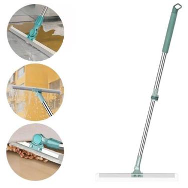 Imagem de Rodo Magico Multifuncional Silicone Cabo Inox Seca Piso 180o - ENGECOR