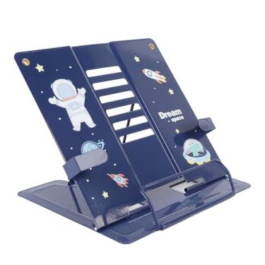 Imagem de Suporte para Livros, Metal Livro Titular, Com Clipes de Página, Ajustável Cookbook Documentos Titular, Reading Rest Book Holder, para Receitas Textbooks Tablet Livros de