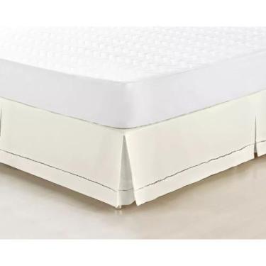 Imagem de Saia Box Cama Queen Ponto Palito  Algodão Percal 200 Fios - SONHOS ENX