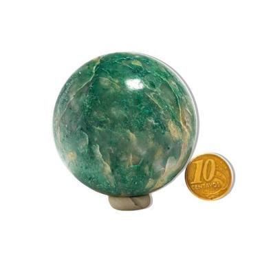 Imagem de 01 Esfera Jade Verde Lapidado 250 a 300g Aprox 5,5cm Tipo B - Cristais