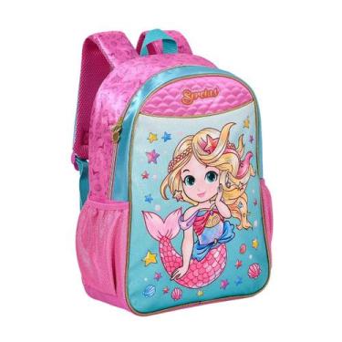 Imagem de Mochila De Costas Infantil Sereias Escolar Meninas Glitter, Rosa