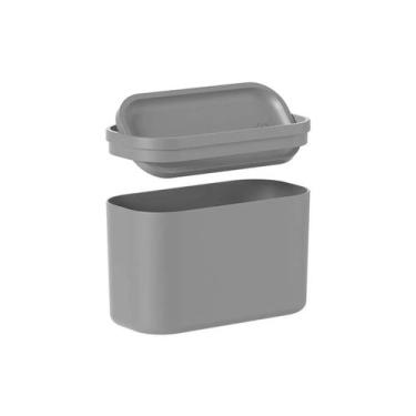Imagem de Lixeira de Bancada Basculante Pequena P/ Mesa Bold 1L OU, Chumbo