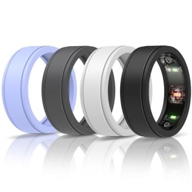 Imagem de SZJCLTD Pacote com 4 para protetor de anel Oura, capa protetora antiarranhões de silicone para anel Oura Gen 3 Smart Ring Workout Out Gym