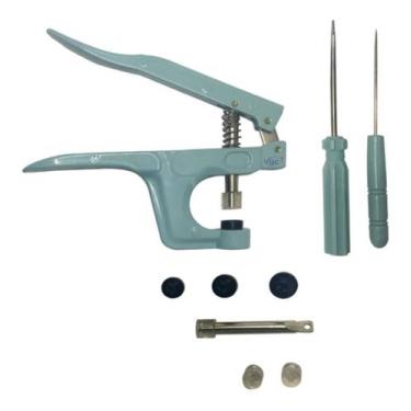 Imagem de Alicate Pressão Pregar Botões Ritas Plástico 3 Medidas Azul Turquesa -