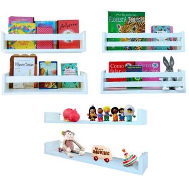 Imagem de Combo 6 prateleiras Decorativas Para Quarto Infantil Nicho De Livros e