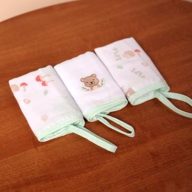 Imagem de Paninho De Boca Bordado Soft Papi C/Prendedor De Chupeta 25Cm X 25Cm 03 Unidades