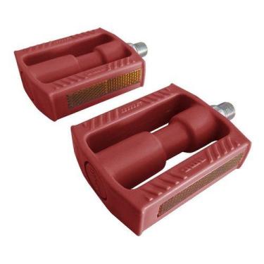 Imagem de Pedal Bicicleta Aro 16 Aro 20 Infantil Vermelho Rosca Fina 1/2 - NoBra