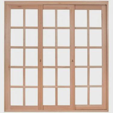 Imagem de Porta de Madeira Balção de Correr 213x180cm com Batente 14cm ewk 430 Rondosul