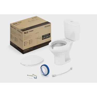 Imagem de Kit de Bacia com Caixa Assento pp com Abertura Frontal e Complementos de Instalação Acesso Roca I