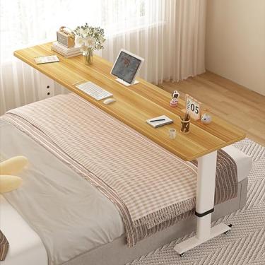 Imagem de Mesa de cama, mesa sobreposta com rodas de 360°, mesa móvel, mesa sobre a cama com perna de metal resistente, mesa de computador de jantar, para sala de estar, quarto, hospital