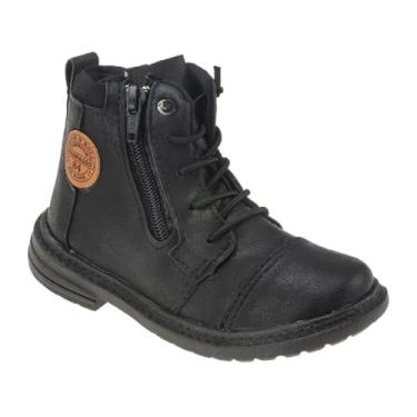 Imagem de Bota Infantil Menino Coturno Menino Botinha Masculina Preto e Chocolate (Preto, BR, Criança de 9 a 12 anos, Numérico, 35)