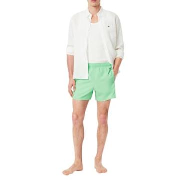 Imagem de Lacoste Calção de banho masculino colorblock, Branco e verde, G