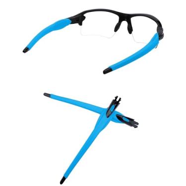 Imagem de MYCOURAG Hastes de substituição e pernas compatíveis com óculos de sol Oakley Flak 2.0/Flak 2.0 XL - Preto - Azul celeste