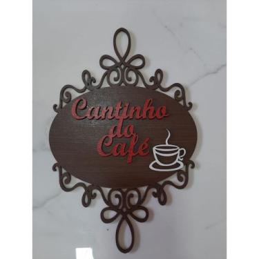 Imagem de Cantinho do Café Quadro Placa Plaquinha Decoração Moderna Madeira MDF 