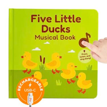 Imagem de Cali's Books Livros musicais Five Little Ducks Rhymes para bebês e crianças. Press, ouça e cante junto! Livro interativo para bebês e crianças 1-3. Ótimo presente de Páscoa para crianças pequenas