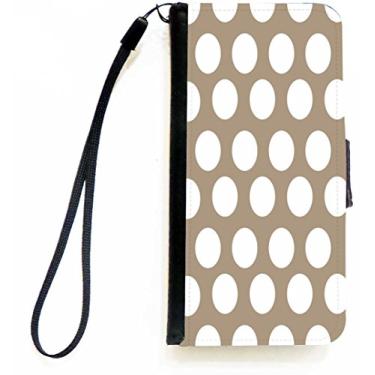 Imagem de Rikki Knight Capa carteira flip marrom claro com bolinhas com aba magnética para Apple iPhone 5c