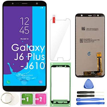 Imagem de Conjunto de digitalizador de tela LCD J6 Plus de reposição para tela sensível ao toque (preto) para Samsung Galaxy J6+ 2018/J6 Plus SM-J610 J610G/DS J610F J610FN de 6 polegadas