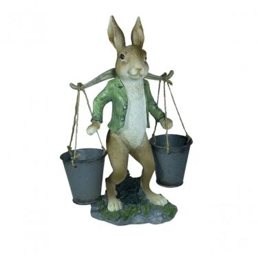 Imagem de Escultura Em Resina Coelho Com Balde