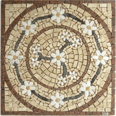 Imagem de Mandala Mosaico Floral Rosone Venezia Quadrado Tamanho 150cm