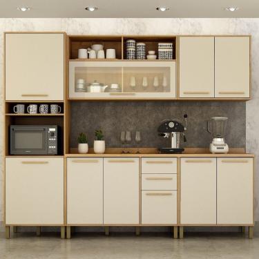 Imagem de Cozinha Completa 5 Peças 10 Portas 2 Gavetas Salvador Marrom-bege