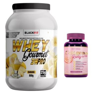 Imagem de Kit Whey Baunilha Suplemento + Colágeno - Cabelo Unhas Max Resultados Academia-Unissex