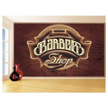 Imagem de Papel De Parede 3D Barbearia Barber Shop Logo 3,5M Brb13 - Você Decora