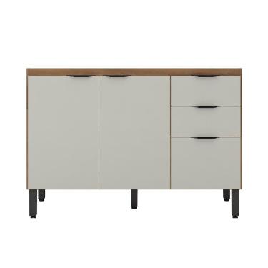 Imagem de Balcão de Cozinha 03 Portas 02 Gavetas 120cm Firenze Amêndola Nude Prime TX Demóbile 