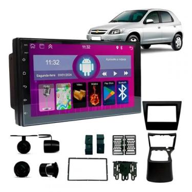 Imagem de Central Multimidia Android Auto Prisma G1 Moldura + Câm Preto - First 