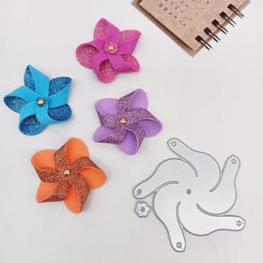 Imagem de Alinacutle flor moinho de vento/roda gigante corte de metal cortado para presente papel artesanato feito à mão cartão faça você mesmo álbum de cartões comemorativos (flor de moinho de vento)