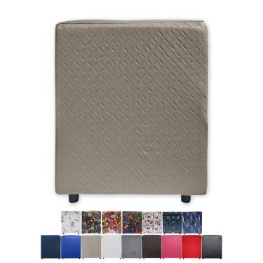 Imagem de Mini Puff Banqueta Quadrado Cubo Decorativo Courino E Suede Bege Trançado Courino