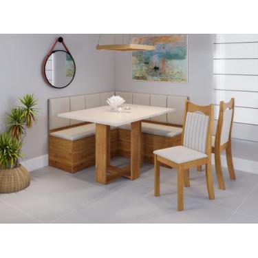 Imagem de Conjunto Canto Alemão Baú América com Mesa de Jantar Retangular 1,20x8
