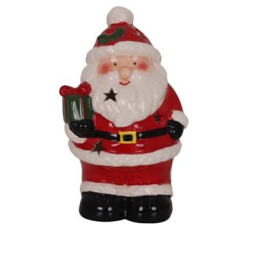 Imagem de Enfeite Papai Noel Ceramica Star 13x11,5x21,5cm - Niazitex, VERMELHO