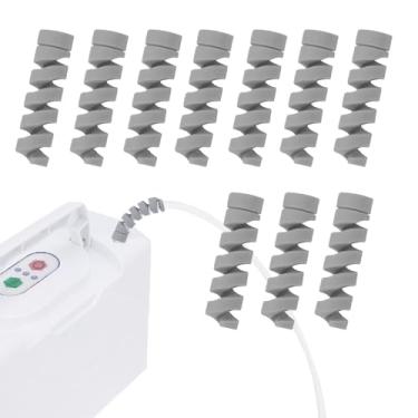 Imagem de Alisador de crimpagem de suporte de tubo de oxigênio para tubulação de mangueira, evita dobras e dobras em linhas de oxigênio, acessórios de concentrador de O2, 10 peças (cinza)