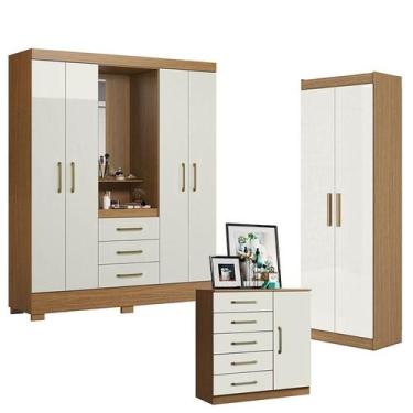 Imagem de Guarda Roupa Solteiro Paris 2045150 com Armário Multiuso 2 Portas 2000