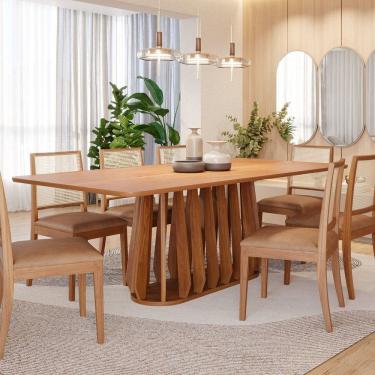Imagem de Conjunto para Sala de Jantar com 8 Cadeiras Pitanga Cinamomo/Kaki