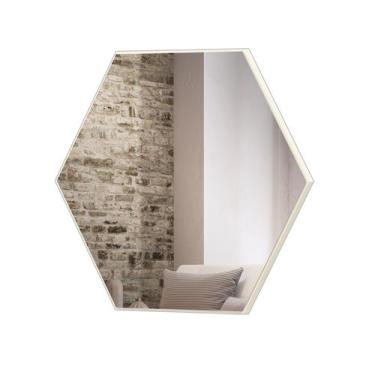 Imagem de Espelho Hexagono Logus Grande cor Off White Brilho 69 cm (LARG) - 5652