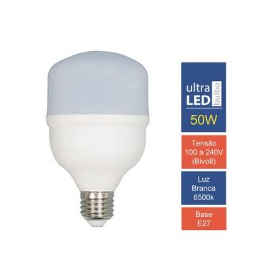 Imagem de Lâmpada Led Ultraluz 50w 6500k Bulbo E27 Bivolt Branco Frio