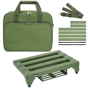 Imagem de GOKKO Pedaleira Para Guitarra Supper Light, 2,1 Lb, 13,8" X 11", Em Liga De Alumínio, Com Suporte Fonte Alimentação (Verde)